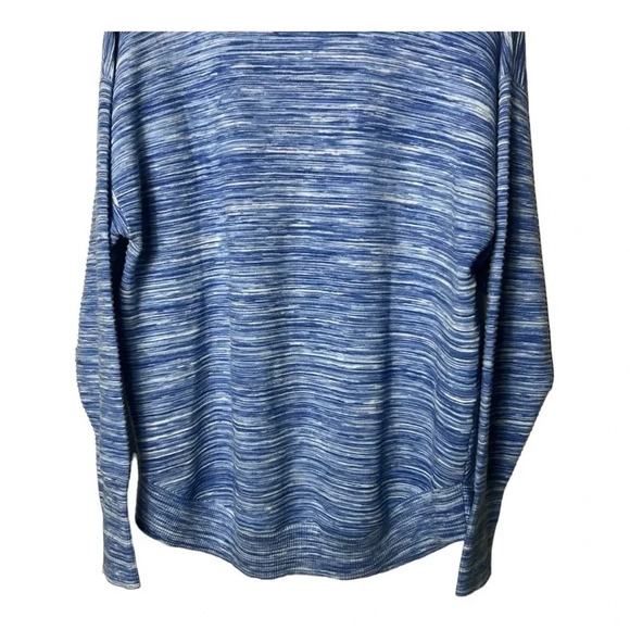 1451. AERIE OFFLINE LONG SLEEVE 1/4 ZIP SWEATER RIBBED BLUE/WHITE COLOR MARBLE - Picture 9 of 9